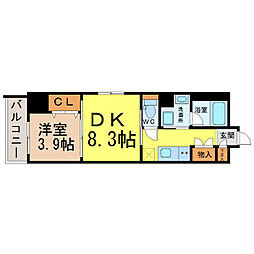 レジデンス上前津スクエア 2Kの間取図画像