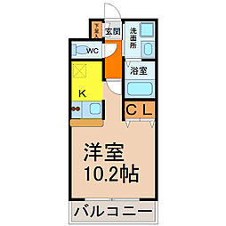 プレサンス名古屋駅前ヴェルロード 1Kの間取図画像