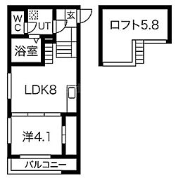 クリアス 1LDKの間取図画像