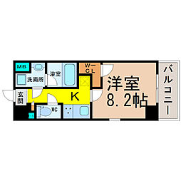 イーハトーブ大曽根 1Kの間取図画像