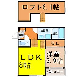 ブリリオ 1LDKの間取図画像