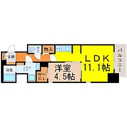 パークアクシス名古屋山王 1LDKの間取図画像
