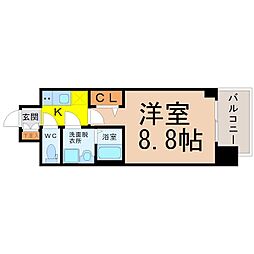 プレサンスTHE栄 1Kの間取図画像