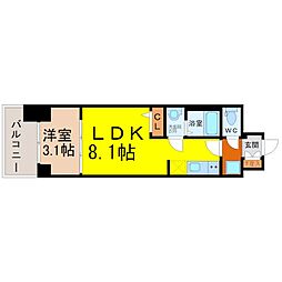 名古屋市中区橘1丁目マンション 1LDKの間取図画像