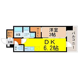 エステムコート名古屋セントリア 1DKの間取図画像