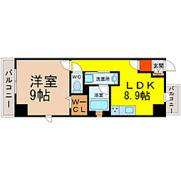 シャルール 1LDKの間取図画像