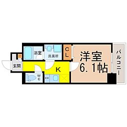 スカイホース 1Kの間取図画像