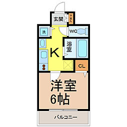 プレサンスナゴヤ桜通ビッグビート 1Kの間取図画像