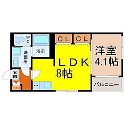 ARIA東宿町 1LDKの間取図画像