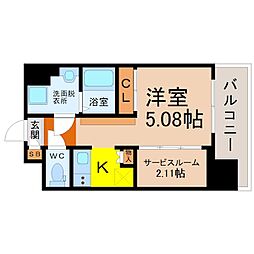 エステシア上前津 1SKの間取図画像