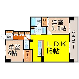 ラフィシア上前津 2LDKの間取図画像