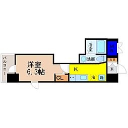 エステムコート名古屋千種グレイス 1Kの間取図画像