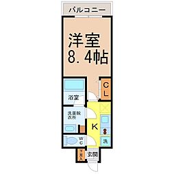 フローラル東別院 1Kの間取図画像