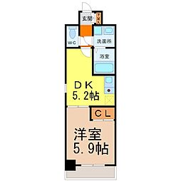 ベレーサ葵 1DKの間取図画像