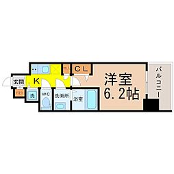 プレサンス錦ラウム 1Kの間取図画像