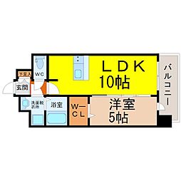 プレサンス大須観音駅前 1LDKの間取図画像