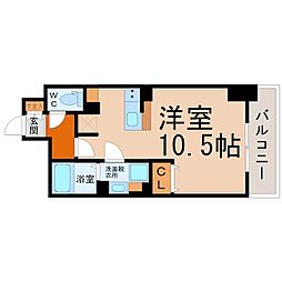 CasaGrandeAoi ワンルームの間取図画像