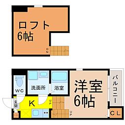 ハーモニーテラス大同町 1Kの間取図画像