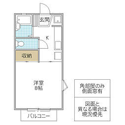 メゾンド・ジュネス 2階1Kの間取り