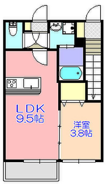 ラフォーレさつき八番館 ｜福岡県宗像市自由ヶ丘10丁目(賃貸アパート1LDK・1階・39.79㎡)の写真 その2