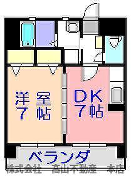 アルベール石丸 ｜福岡県宗像市石丸1丁目(賃貸マンション1LDK・7階・34.20㎡)の写真 その2