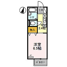 ブリュンヒルト ワンルームの間取図画像