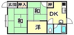 サンヒルズ須磨 3DKの間取図画像
