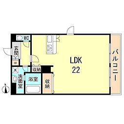 メゾン・ド・ラヴィ 2階1Kの間取り