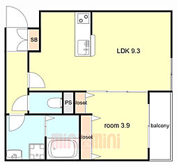 (仮称)La-Crea塚口本町 1階1LDKの間取り