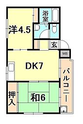 ハイツ室川I 2階