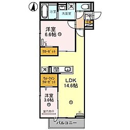 Raffinato東灘 3階2LDKの間取り