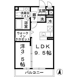 憩ハイツ 1LDKの間取図画像