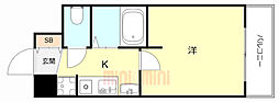 メビウス佃レジデンス 3階1Kの間取り
