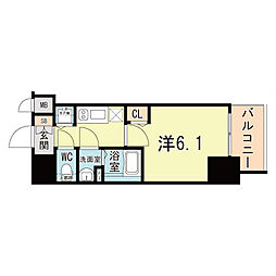 JR東海道・山陽本線 塚本駅 徒歩1分の賃貸マンション 6階1Kの間取り