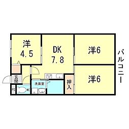間取図画像 3DK