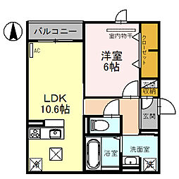D-room南塚口 1階1LDKの間取り