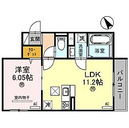 D-room国芳 1階1LDKの間取り