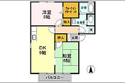 フレマリール北ノ口 1階2DKの間取り