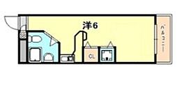 ラ・パルフェ・ド・シェリール 10階ワンルームの間取り