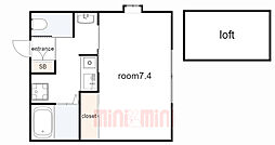 シャルマンメゾン上沢 1階1Kの間取り