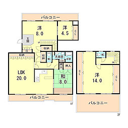 神戸パークシティＢ棟 13階4LDKの間取り