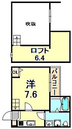 Ａｃｒｏｓｓ 1階1Kの間取り