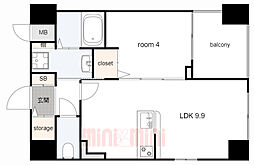 BROOKLYN　SQUARE 6階1LDKの間取り