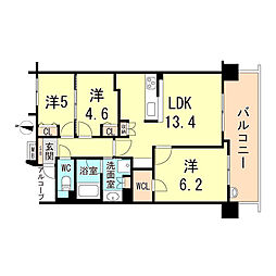 コージースクエア武庫之荘 3階3LDKの間取り