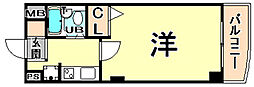 ポコアポコ甲子園口メゾン 2階1Kの間取り