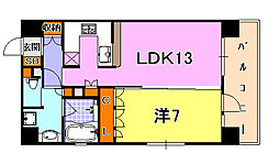 リーガル神戸三宮 1LDKの間取図画像