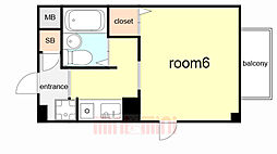 ロマネスク長田 ワンルームの間取図画像