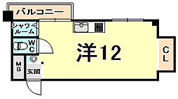 グレイスマンション2番館 ワンルームの間取図画像