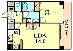 プレサンス神戸みなと元町 1LDKの間取図画像