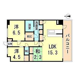 ラドゥセール西宮北口 2LDKの間取図画像